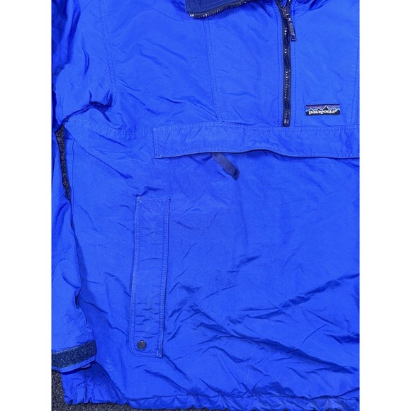Patagonia Vintage Anorak Pullover Jacket Blue Half Zip Nylon Windbreaker Men's L - Picture 3 of 8